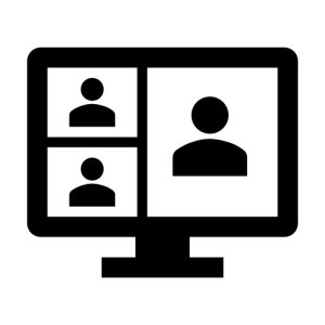 An image of a computer with three people in a virtual confrence